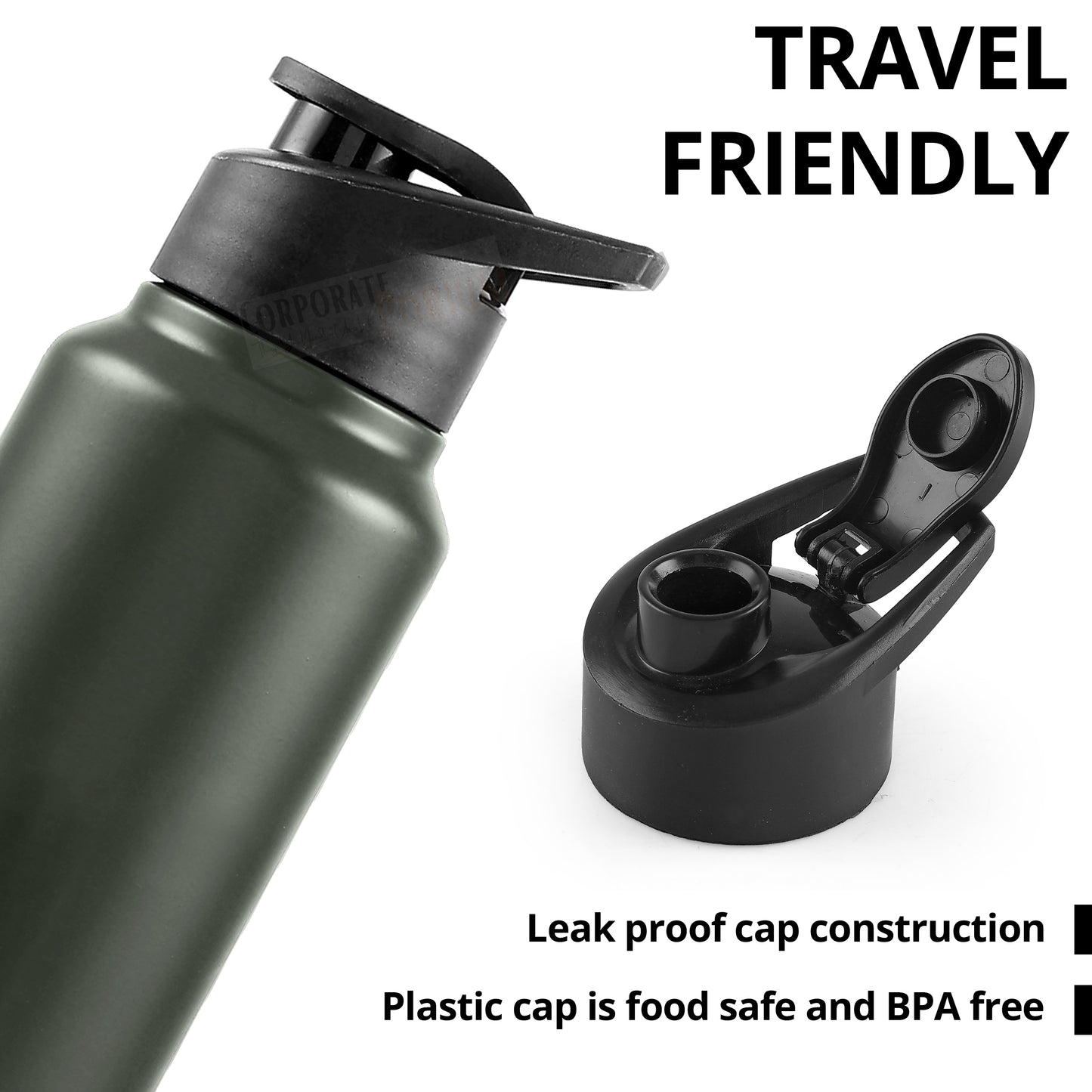 Stainless Steel Bottle 1L | Leak-Proof | GiftGlow | (Green Edition) | Perfect gift for Valentine
