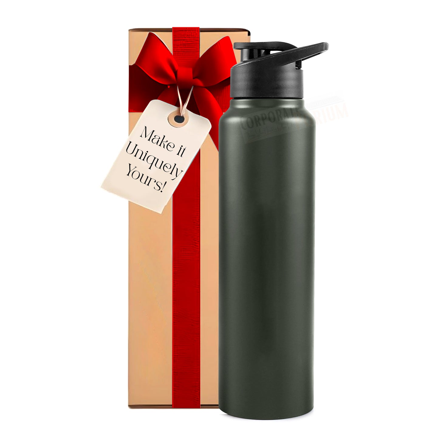 Stainless Steel Bottle 1L | Leak-Proof | GiftGlow | (Green Edition) | Perfect gift for Valentine