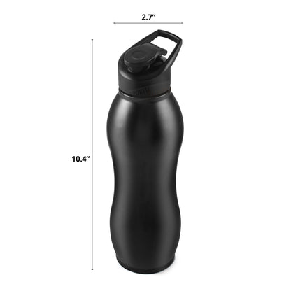 Stainless Steel Bottle 1L | Leak-Proof | GiftGlow | (Black Top Sipper Edition)