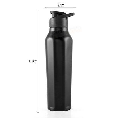 Stainless Steel Bottle 1L | Leak-Proof | GiftGlow | (Black-Pineapple Edition)