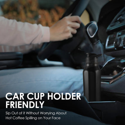 Stainless Steel Bottle 1L | Leak-Proof | GiftGlow | (Black-Pineapple Edition)