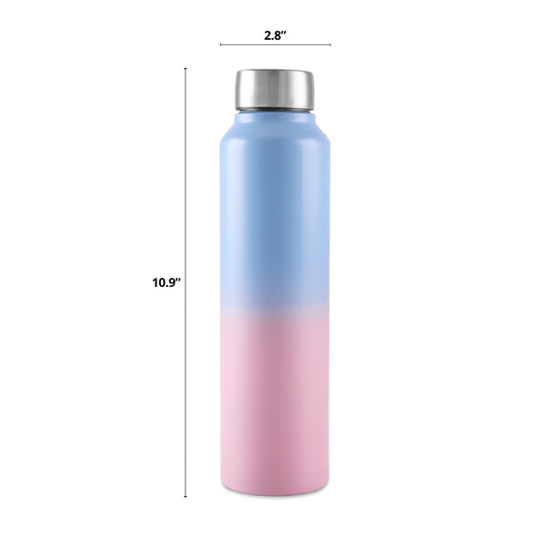 Stainless Steel Bottle 1L | Leak-Proof | GiftGlow | (Pink-Blue Edition)
