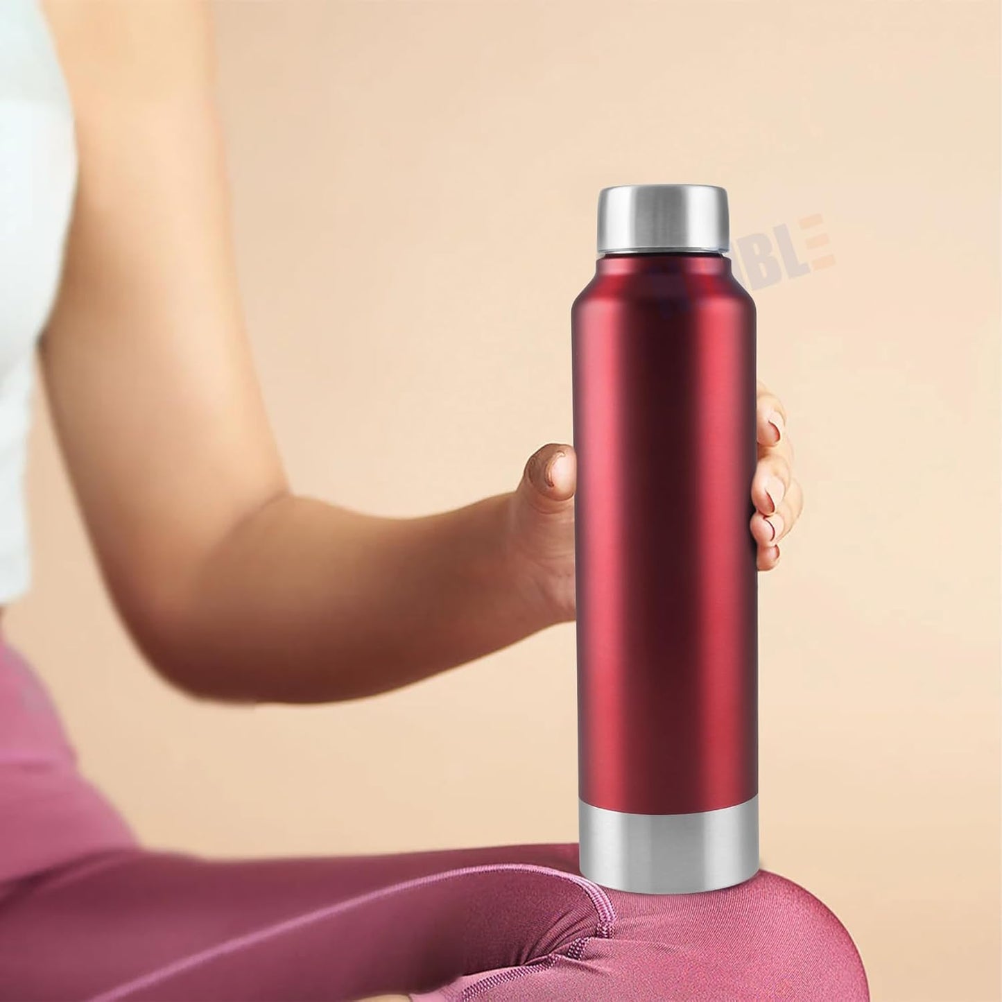 Stainless Steel Bottle 1L | Leak-Proof | GiftGlow | (Red-Silver Edition)