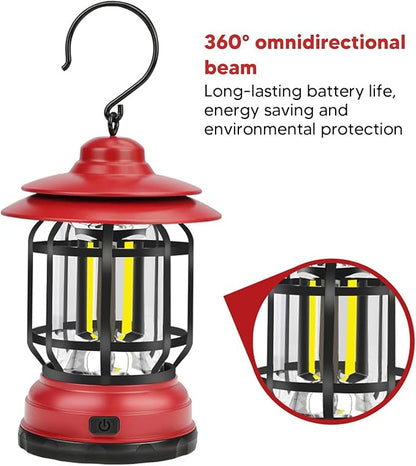 Vintage LED Camping Rechargeable Lantern