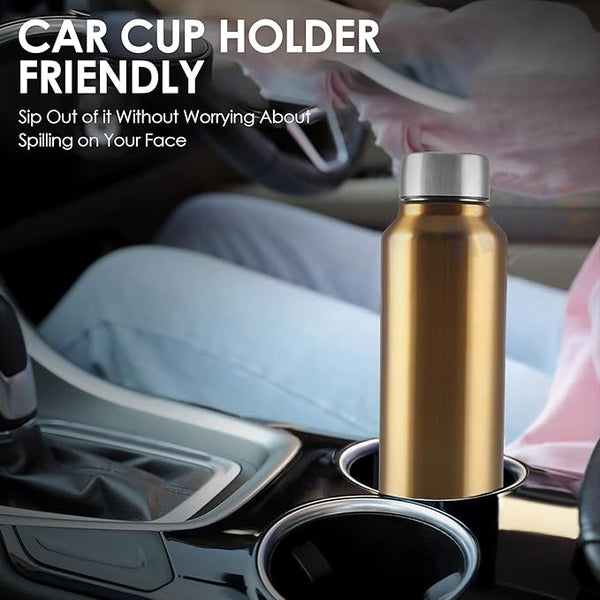Stainless Steel Bottle 1L | Leak-Proof | GiftGlow | (Golden Edition)