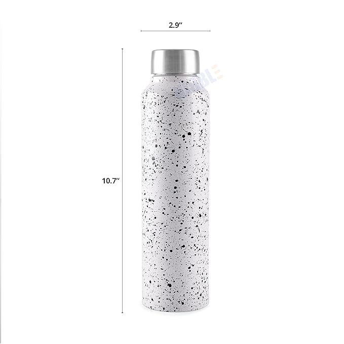 Stainless Steel Bottle 1L | Leak-Proof | GiftGlow | (Paper-White Edition)