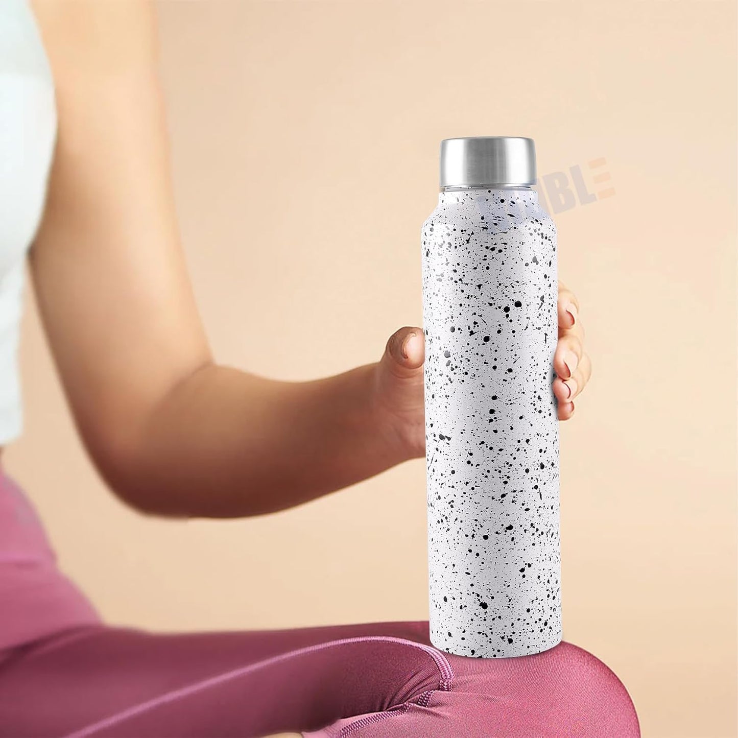 Stainless Steel Bottle 1L | Leak-Proof | GiftGlow | (Paper-White Edition)