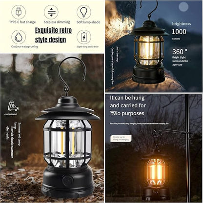 Vintage LED Camping Rechargeable Lantern