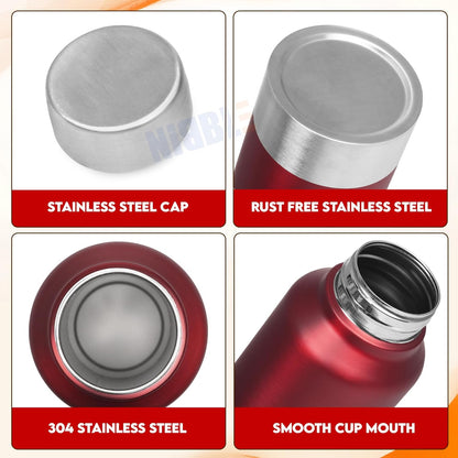 Stainless Steel Bottle 1L | Leak-Proof | GiftGlow | (Red-Silver Edition)