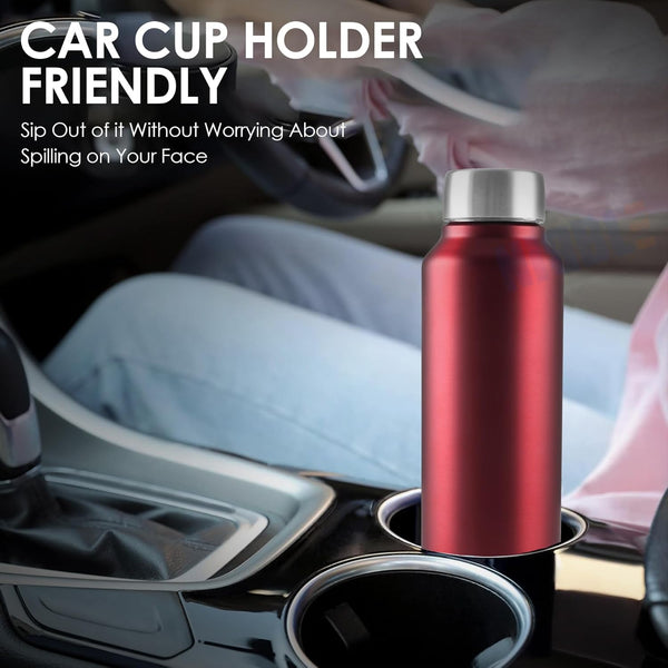 Stainless Steel Bottle 1L | Leak-Proof | GiftGlow | (Red-Silver Edition)