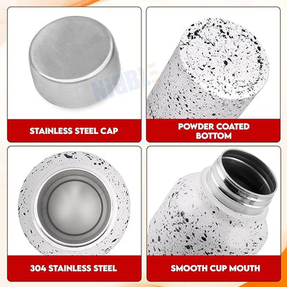 Stainless Steel Bottle 1L | Leak-Proof | GiftGlow | (Paper-White Edition)