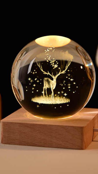 3d Planet  Solar System Crystal Ball Night Light