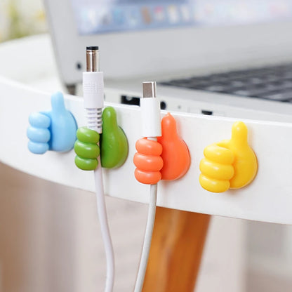 Colorful Thumb Wall Hooks 20 Pack Cute Cable Clips