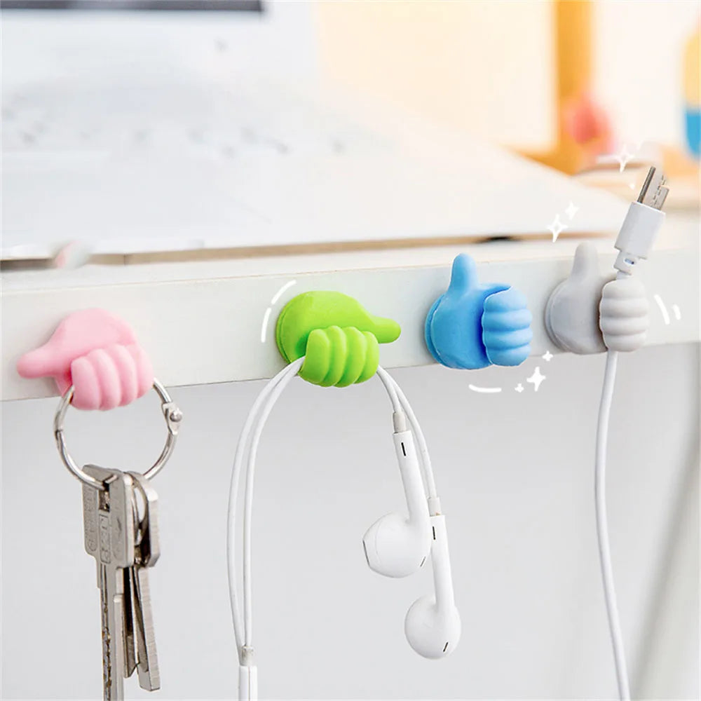 Colorful Thumb Wall Hooks 20 Pack Cute Cable Clips